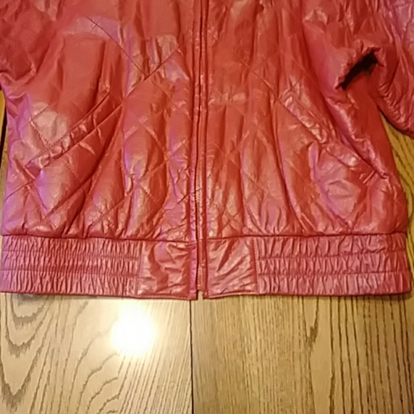 Red Leather Bomber - Picture 2 of 8